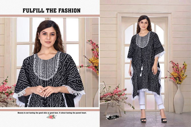 Beauty Queen Airy 1 Rayon Designer Party Wear Kaftan Kurti Collection